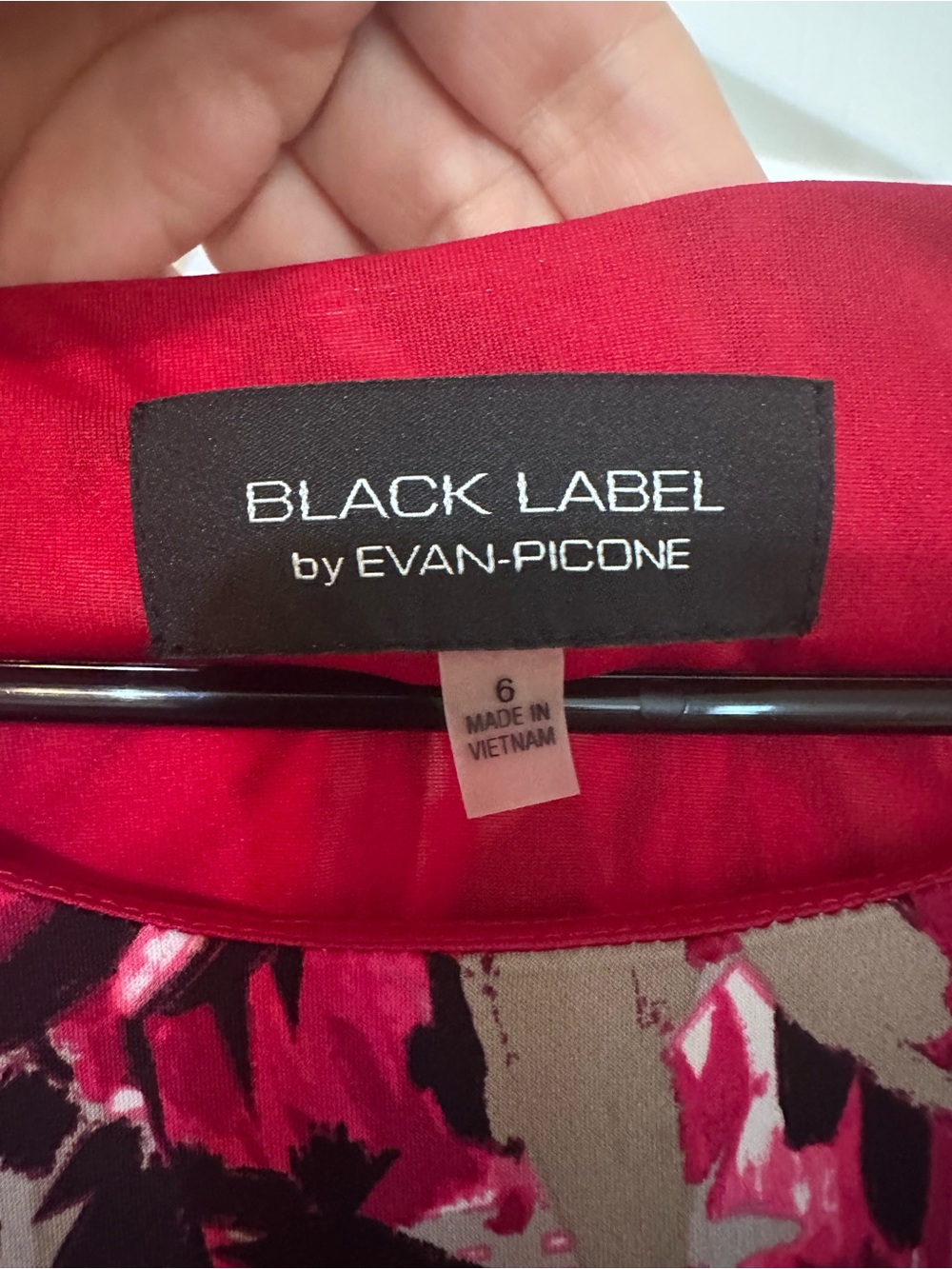 Evan Picone Black Label Floral Sheath Dress Size 6 Ruched Cap Sleeve - Picture 3 of 3